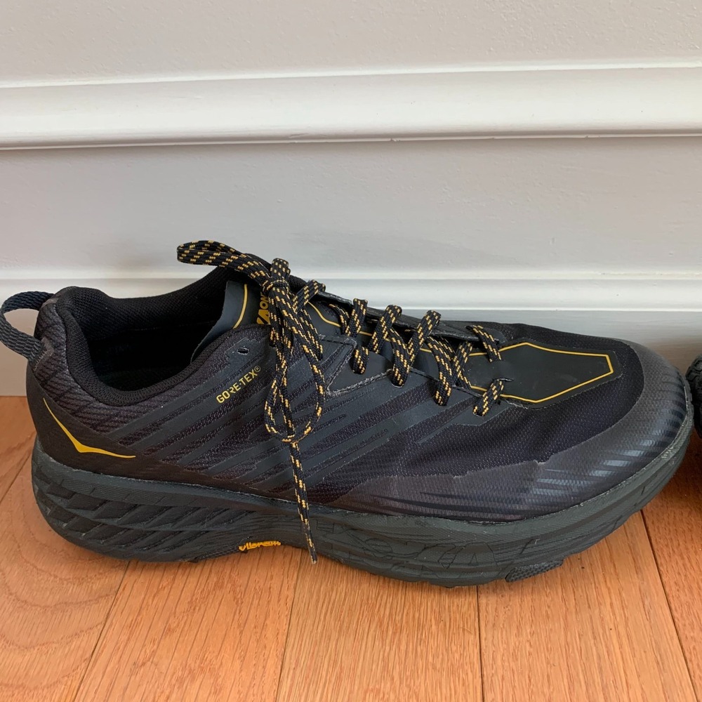 Hoka One One Mens 12 Anthracite Black Speedgoat 4 GTX Gore-Tex Trail Vibram - Picture 8 of 11